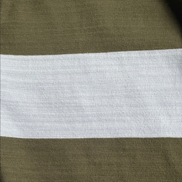 Madewell Olive and Light Blue Striped Polo Shirt - Picture 3 of 6